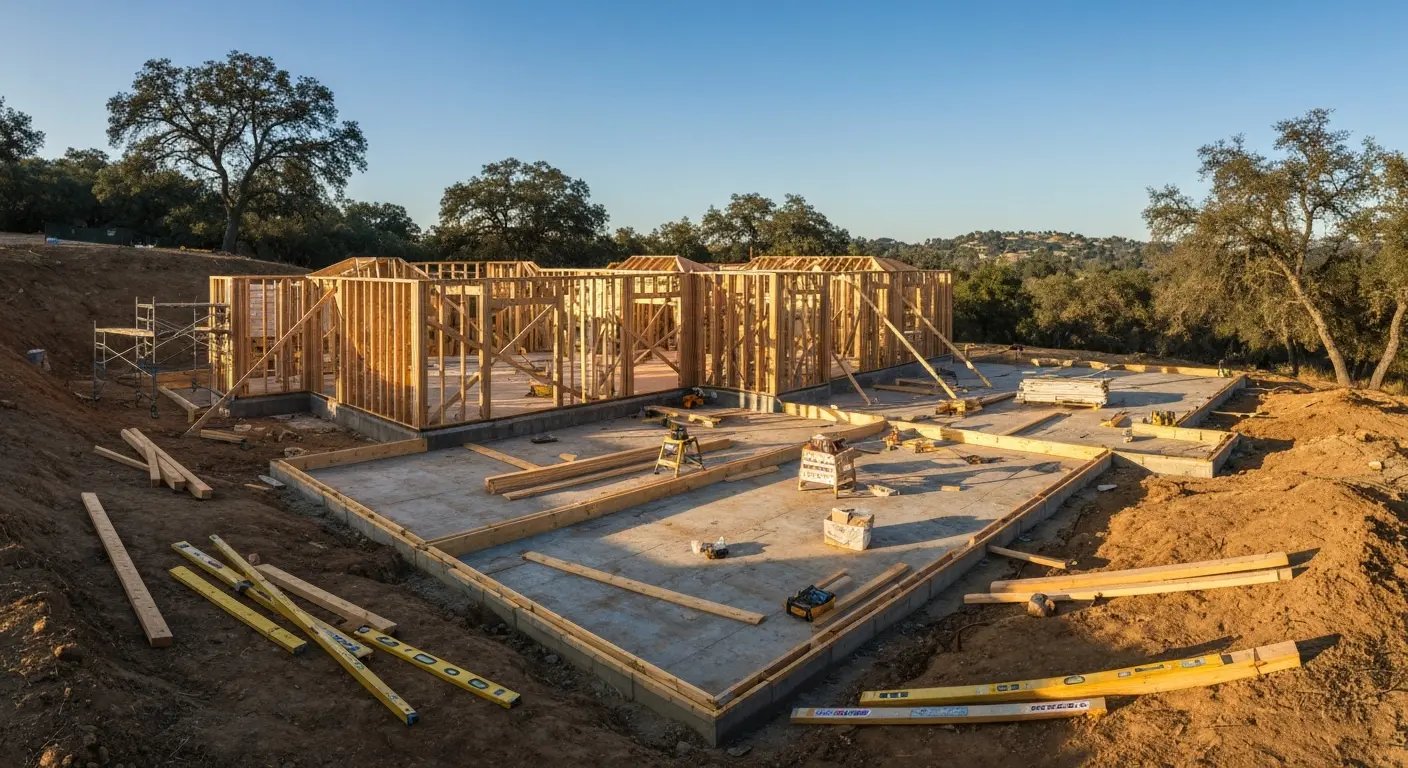 Custom home construction site