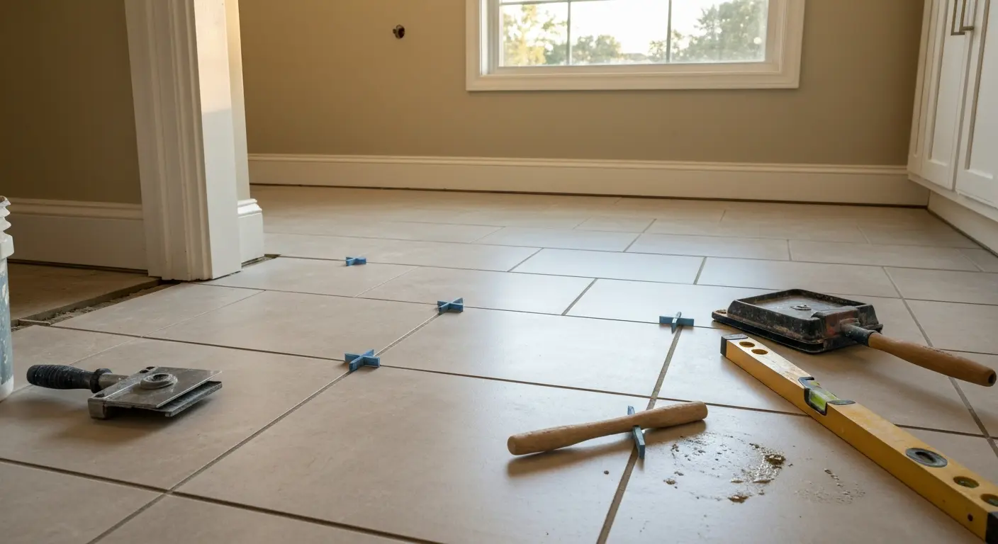 Bathroom flooring installation