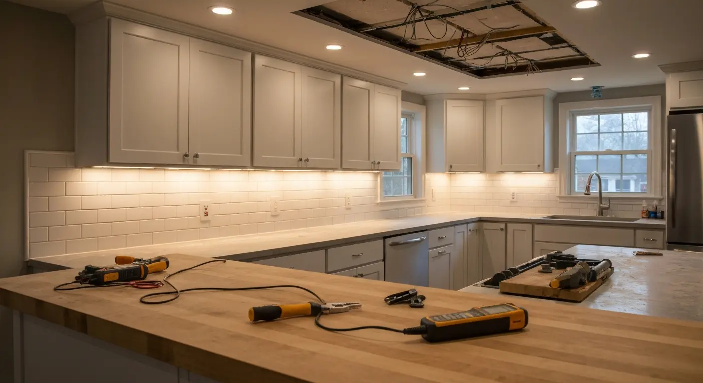 Kitchen lighting installation