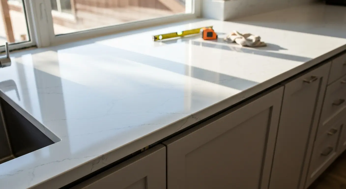 Quartz countertop surface