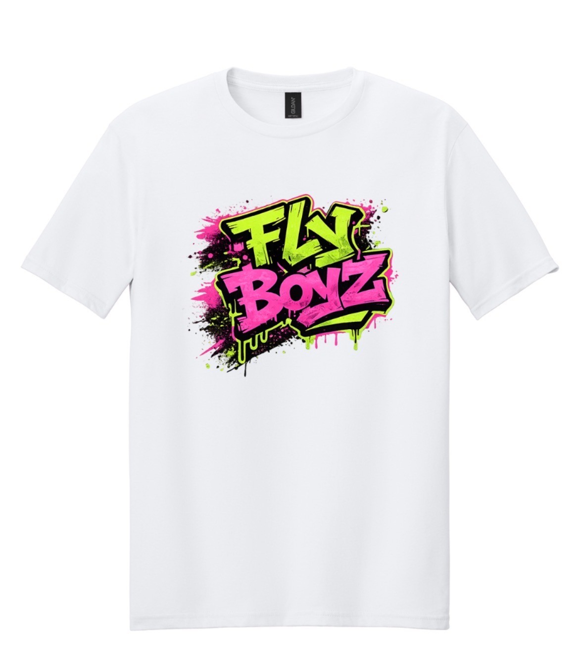 Fly Boyz Green graffiti tee — lifestyle