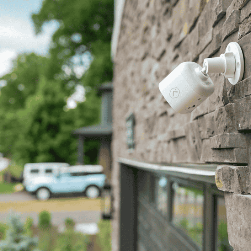 Commercial-grade outdoor security camera mounted at a Utah business