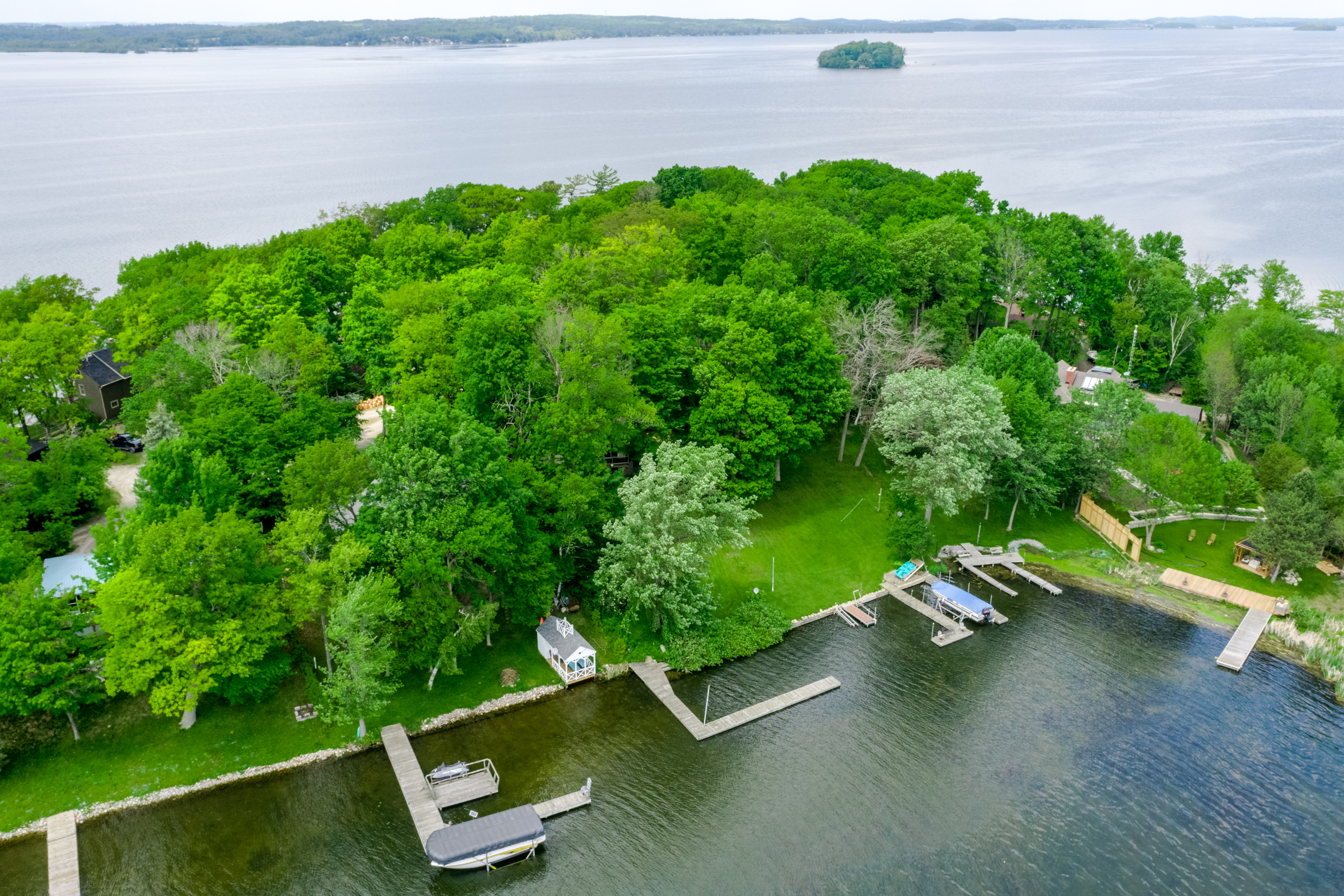 Aerial view of cottage