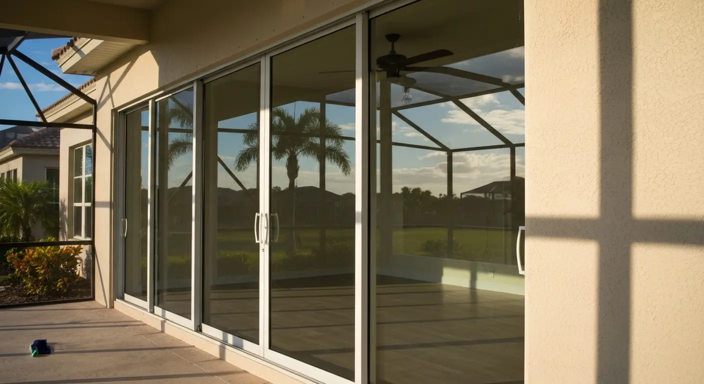 Glass door cleaning
