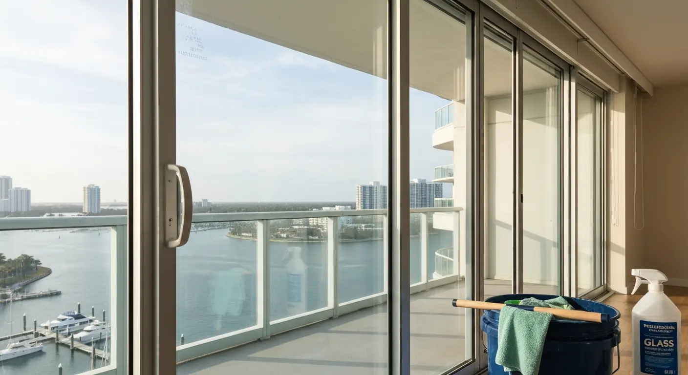 Glass door and slider cleaning