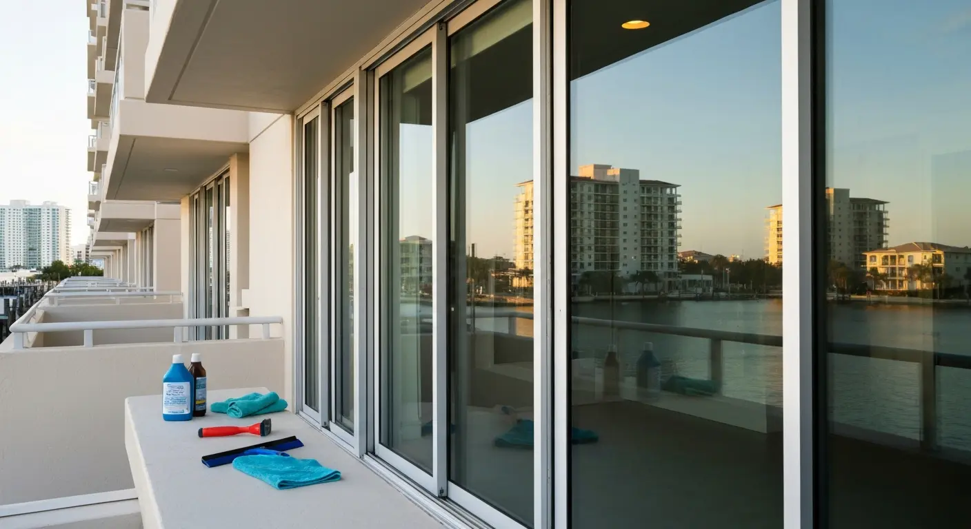 Glass door and slider cleaning