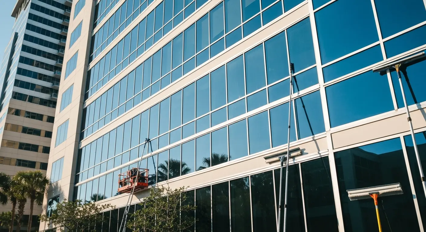 Commercial high-rise window cleaning
