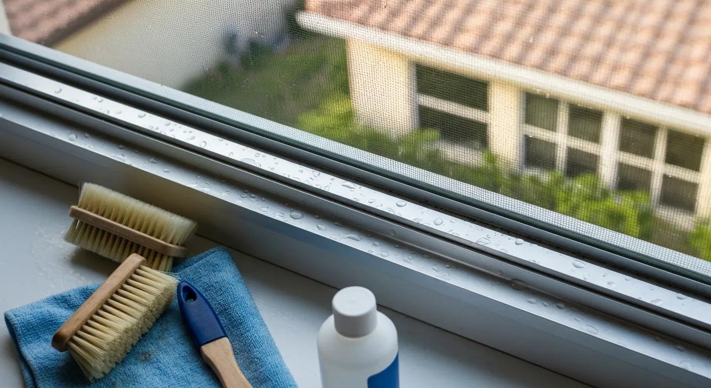Window screen and track cleaning