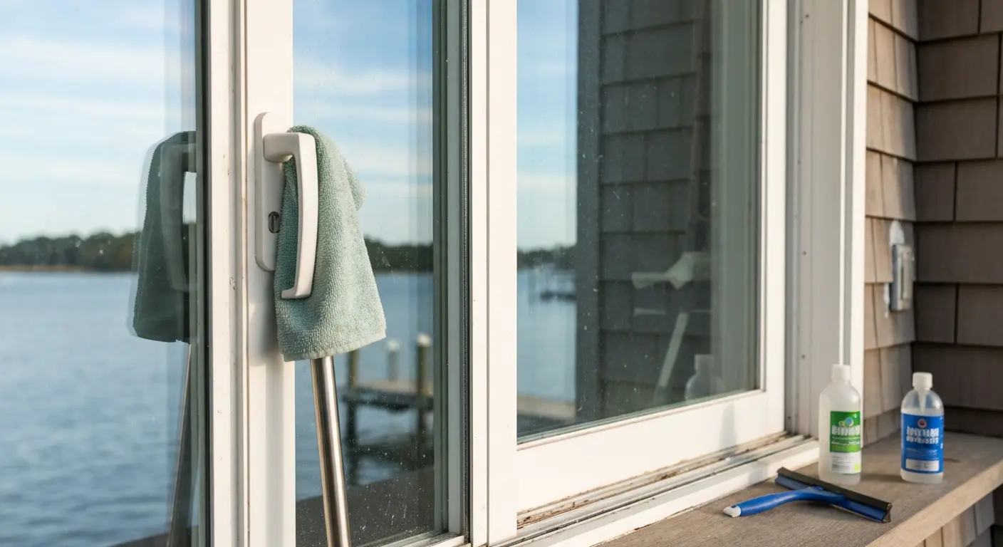 Glass door cleaning