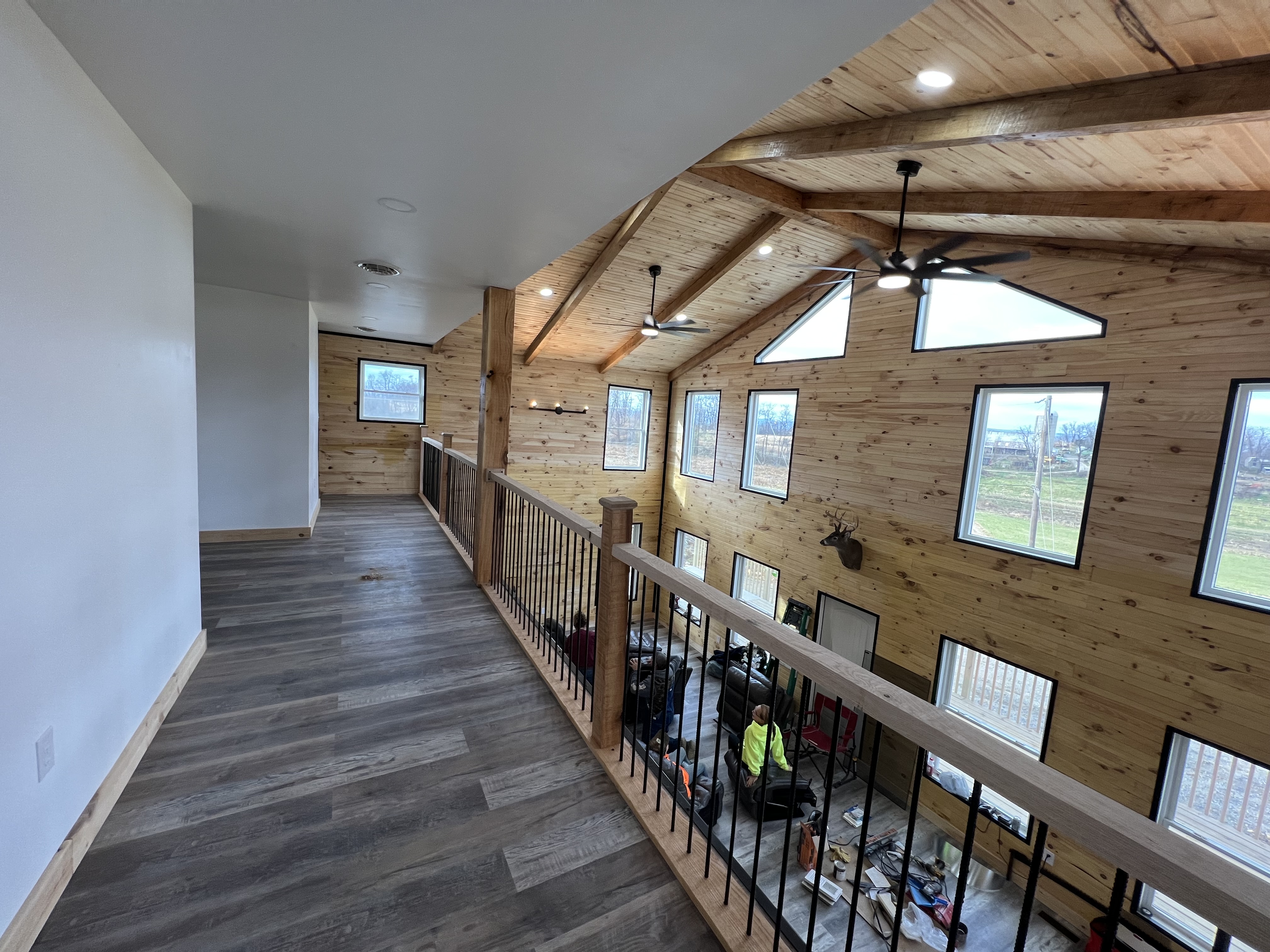 Lighting through a finished timber loft