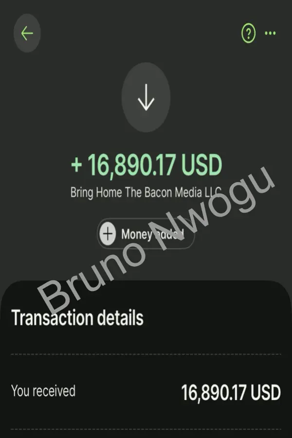 Bruno November high-ticket closing commission payment of $16,890