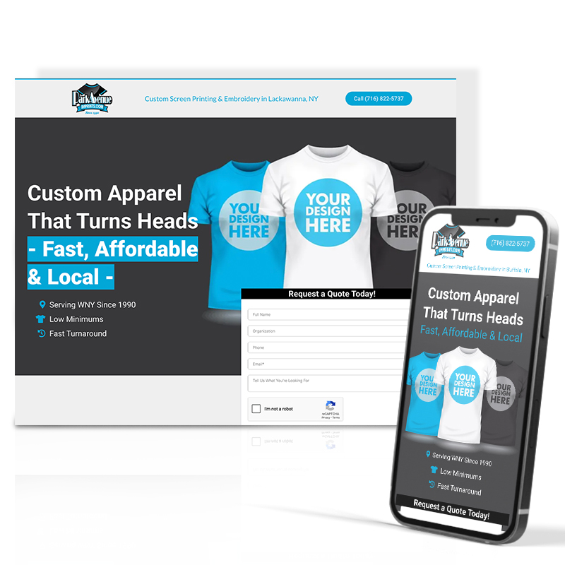 Park Avenue Imprints website design