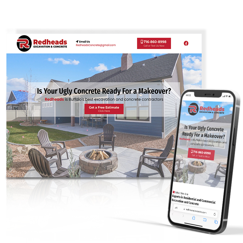 Redheads Excavation & Concrete website design