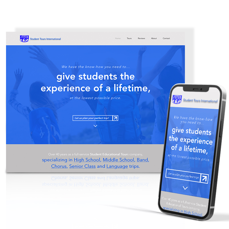 Student Tours International website design