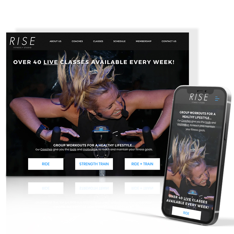 RISE Fitness Center website design