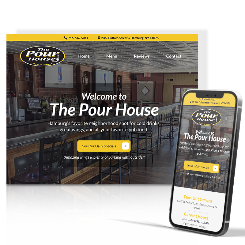 The Pour House website design