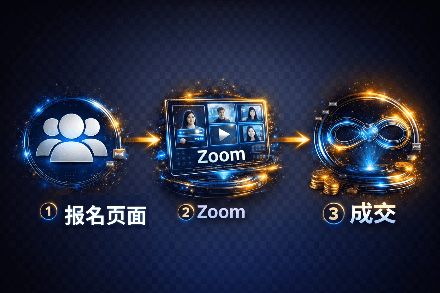 报名页面-Zoom-成交 三步系统