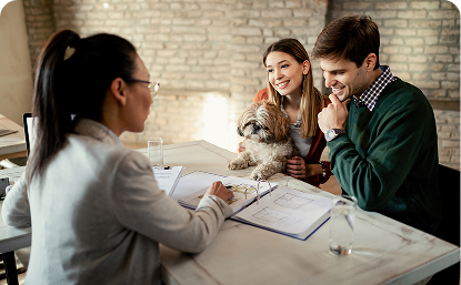 Mortgage advisor meeting clients