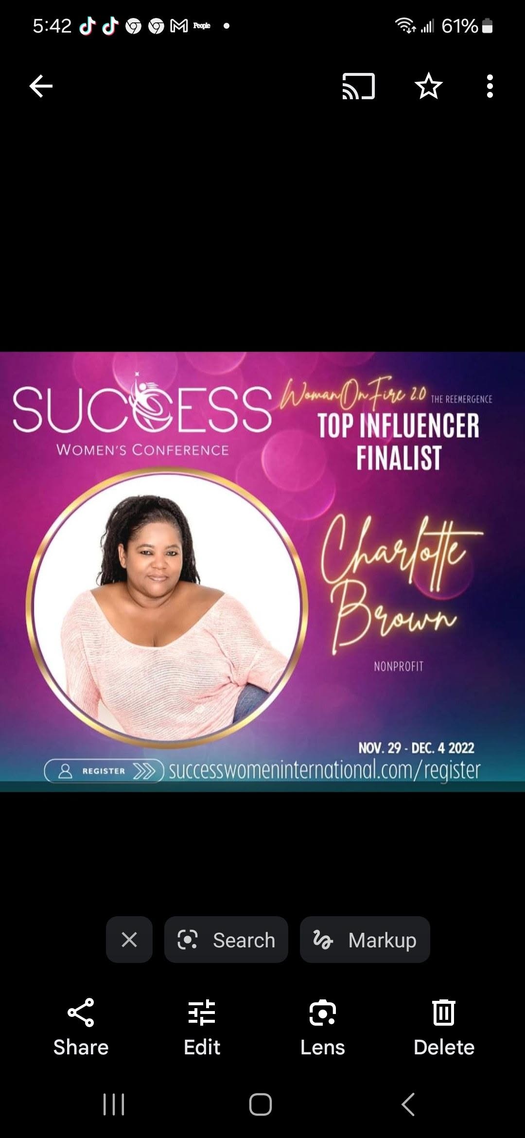 Charlotte Brown award recognition
