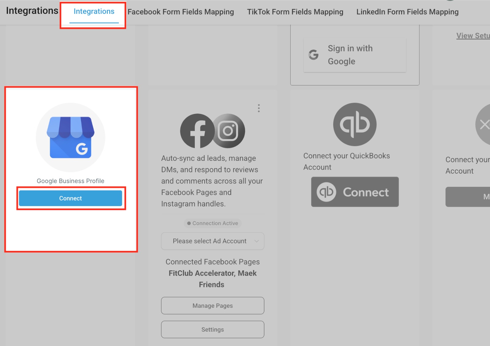 بط (Connect)". تبدأ هذه الخطوة عملية ربط ملف نشاطك التجاري الذي تم التحقق منه بحسابك في ذكي. ملاحظة هامة: يجب أن يكون لعملك ملف نشاط تجاري على جوجل تم التحقق منه بالفعل للمتابعة.