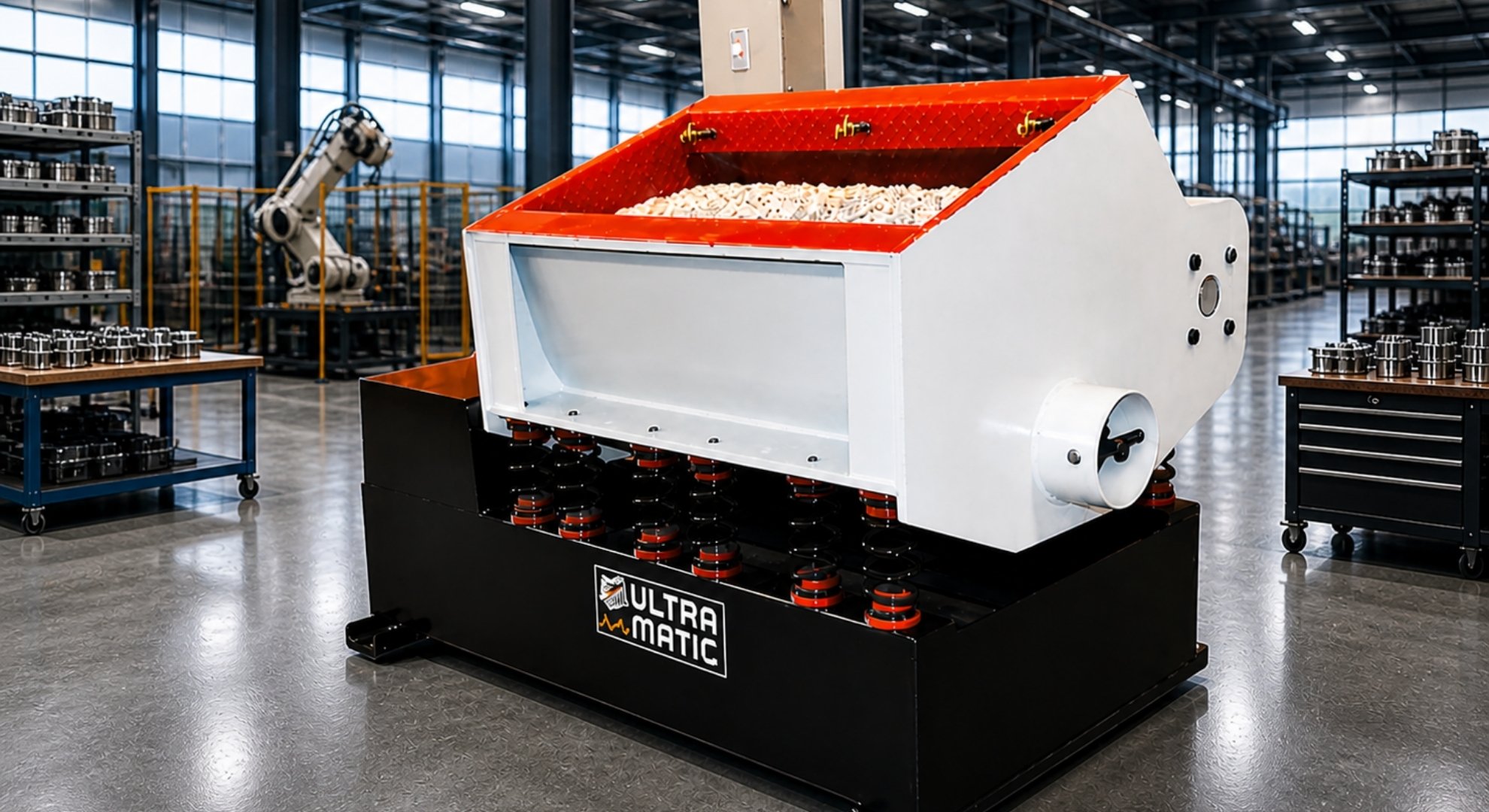 Industrial vibratory finishing machine