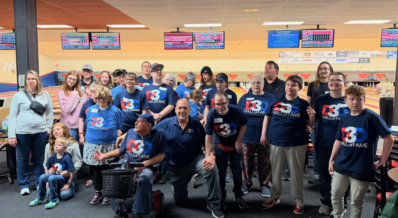 D3Day bowling event participants at Crystal Lanes