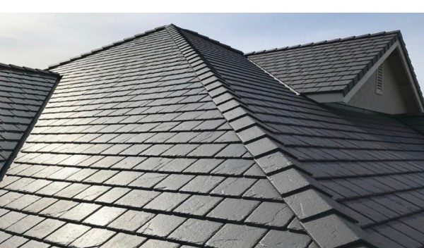 Synthetic slate tile detail
