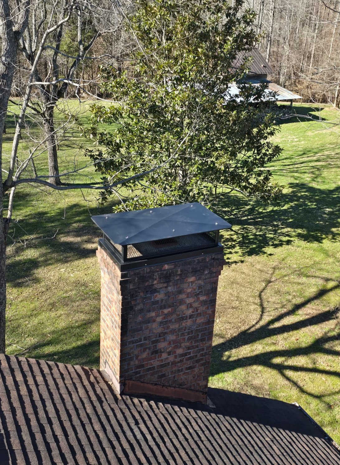 Custom fabricated chimney cap