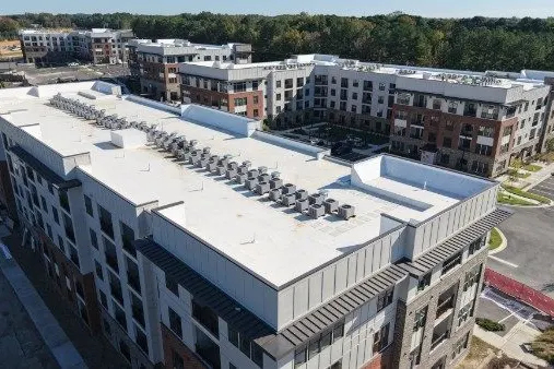 Finished roof on a new multi-family apartment building