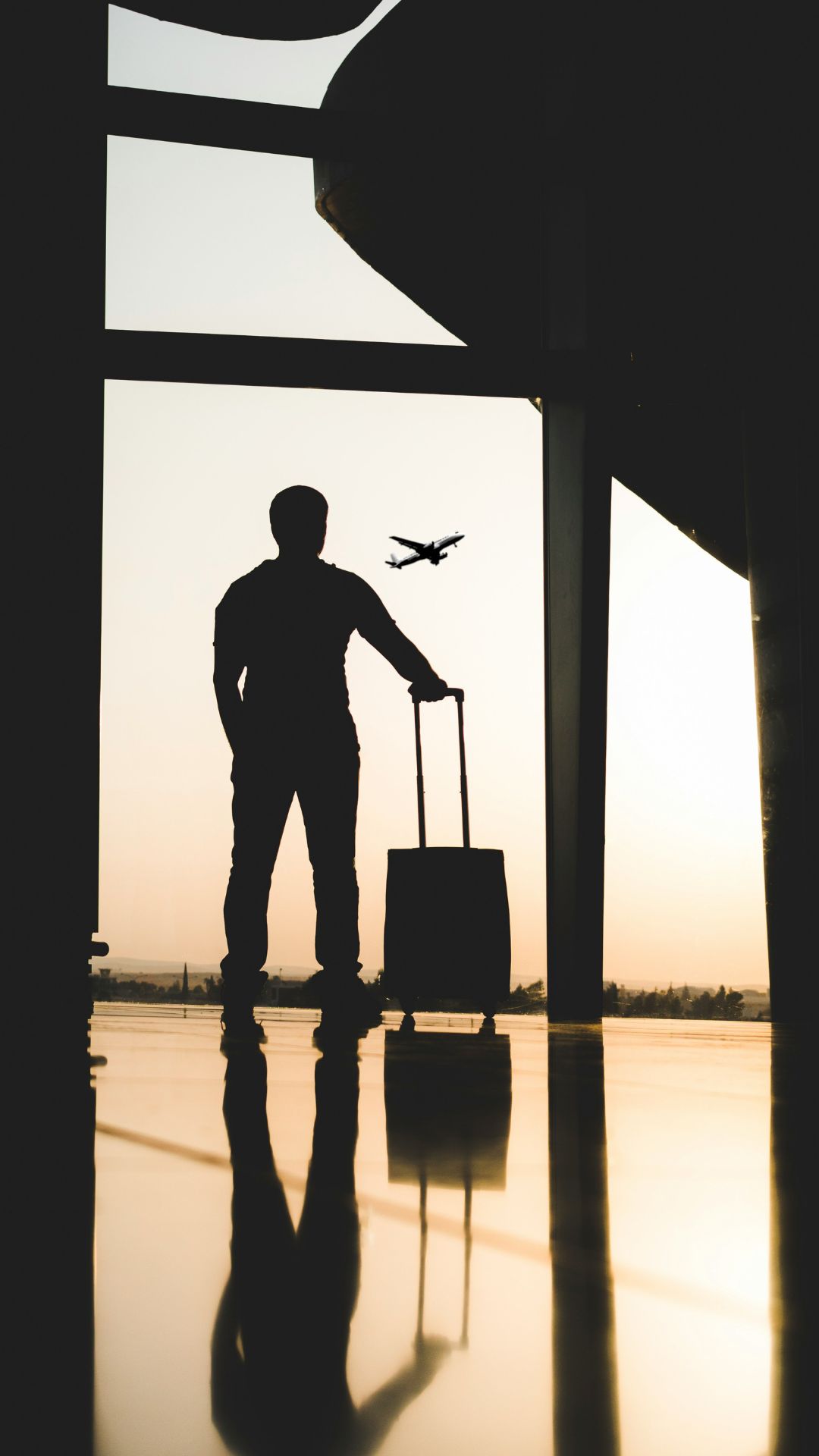 Someone getting ready to go on vacation at the airport