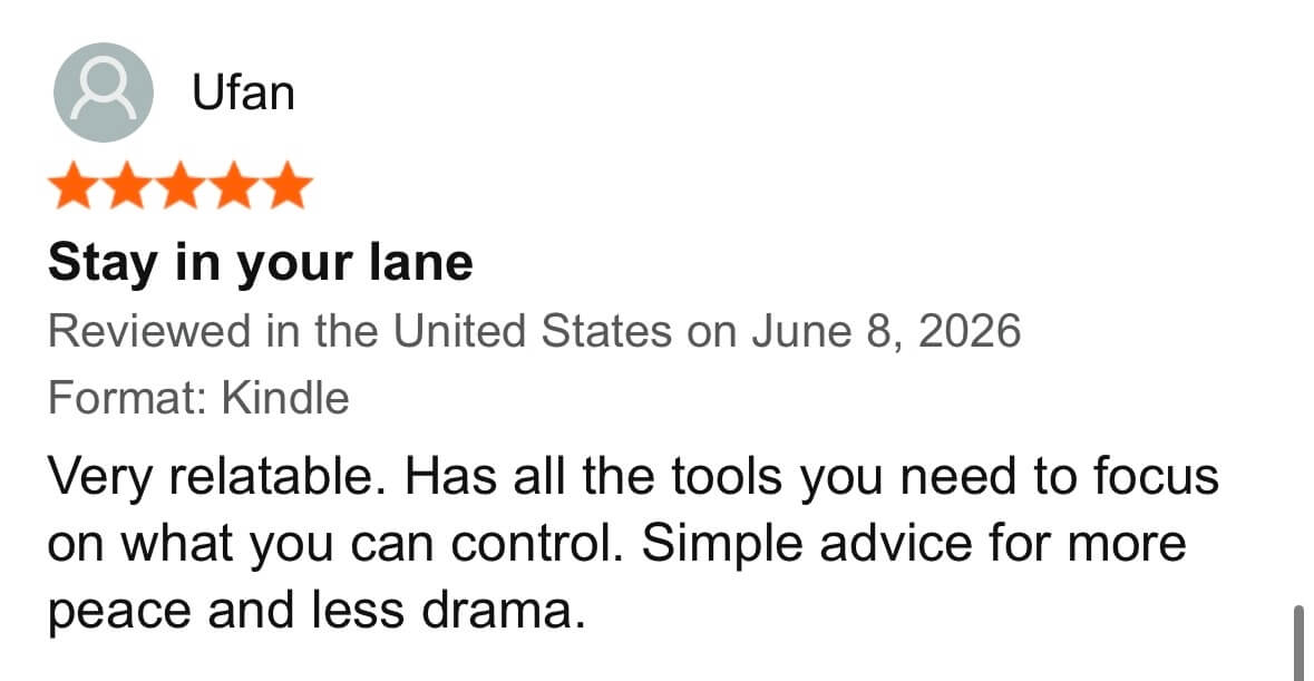 Reader review for Mind Your Own Lane