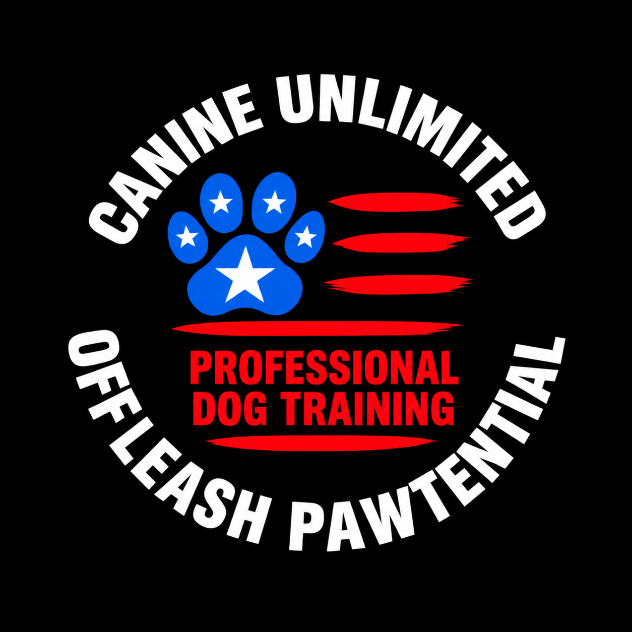 Canine Unlimited Offleash Pawtential logo