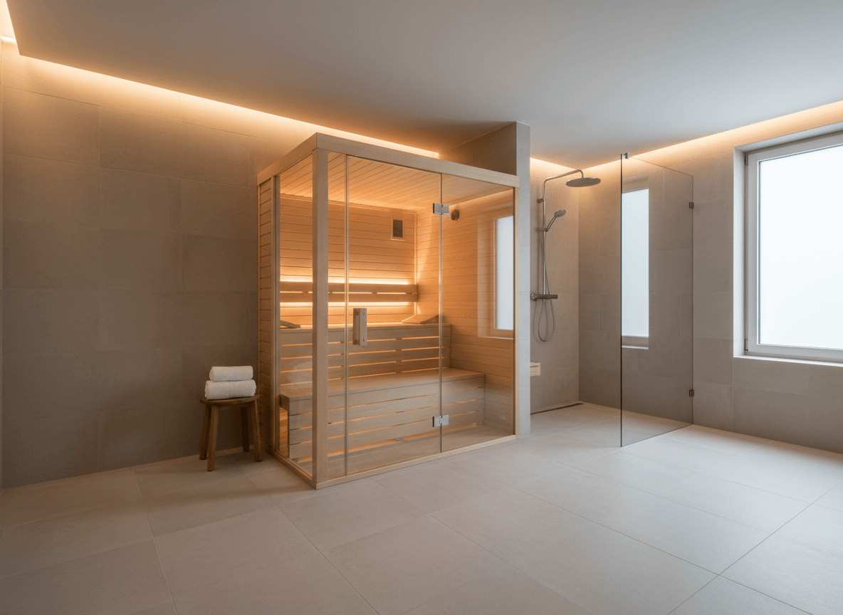 Pre-built sauna installation in Miami home wellness space