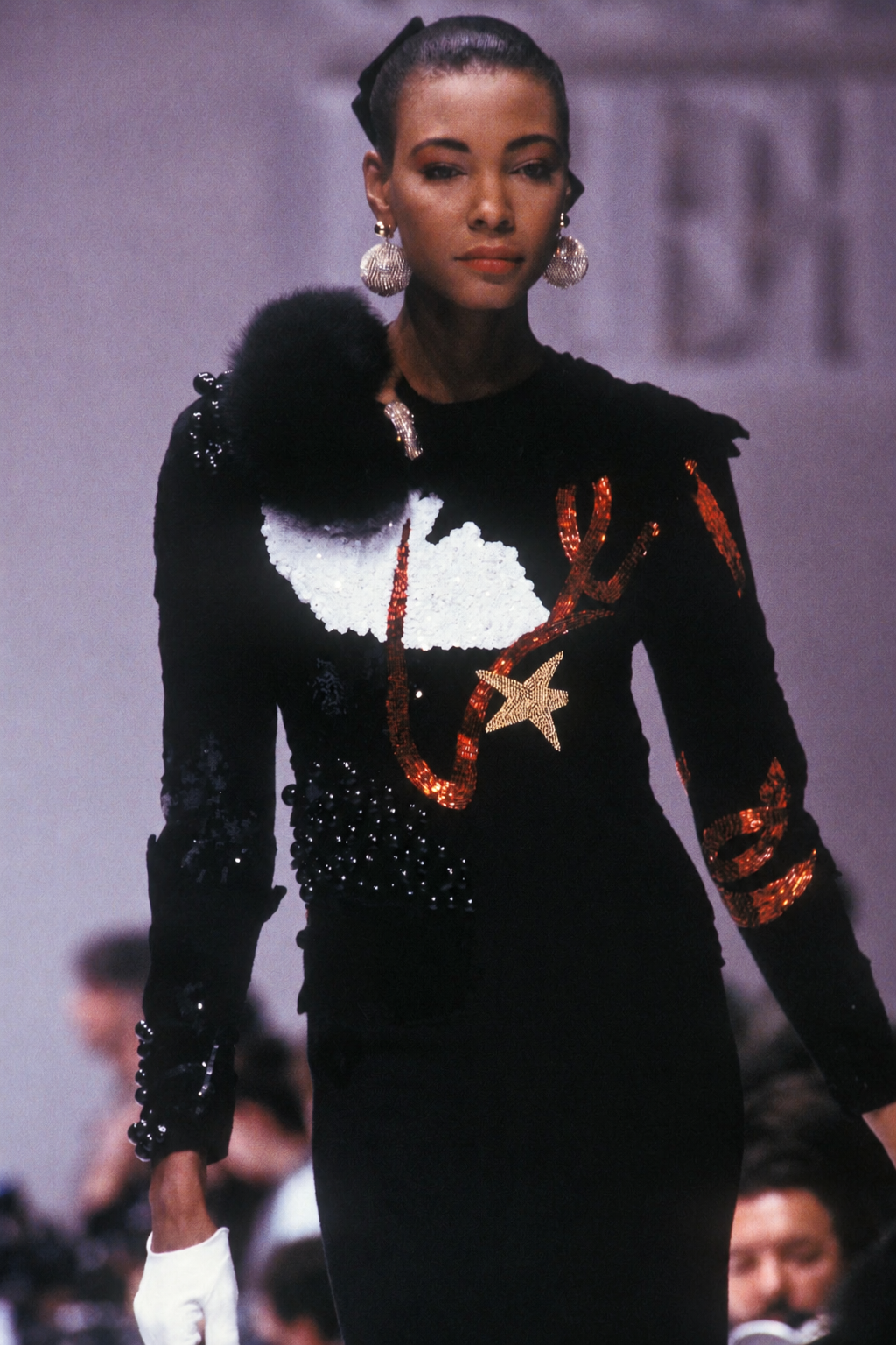 Chloé Taylor Brown modeling for Gianfranco Ferré