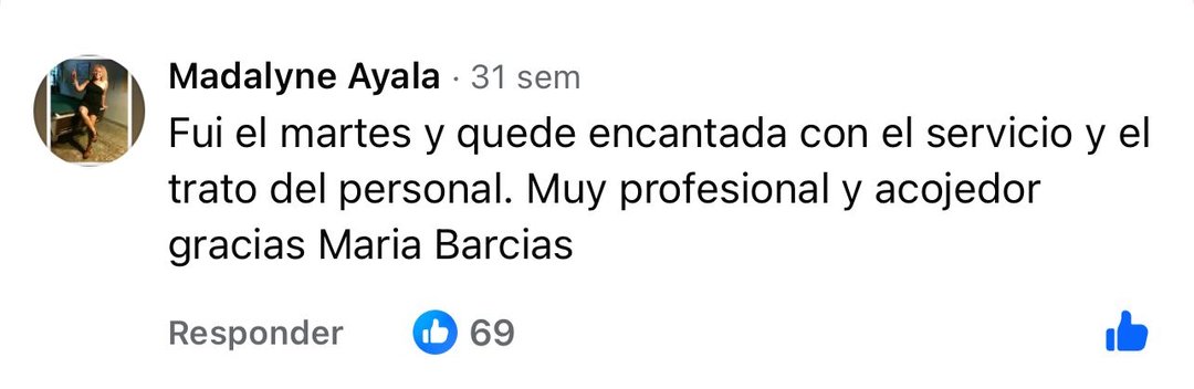Mensaje de una clienta de MB Skincare Spa