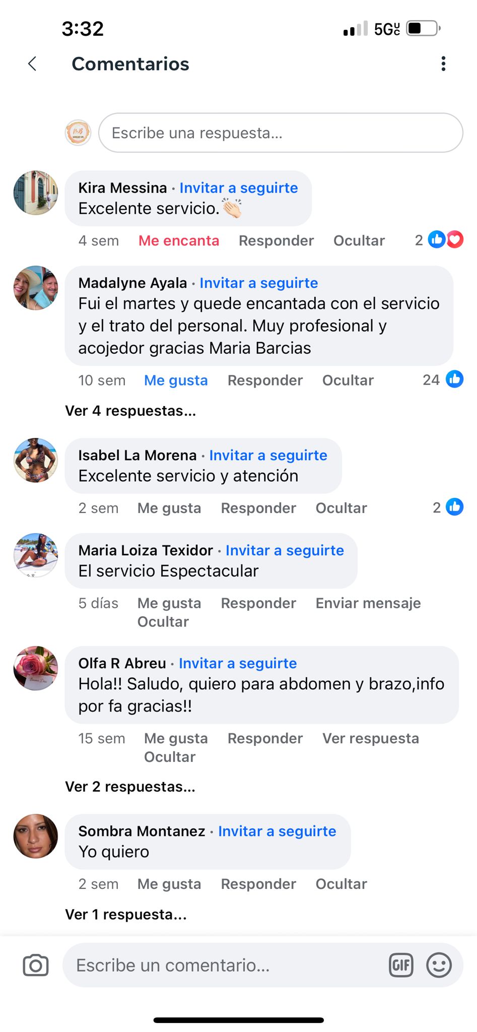 Mensaje de una clienta de MB Skincare Spa