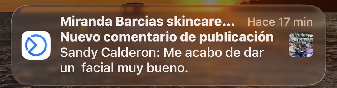 Mensaje de una clienta de MB Skincare Spa