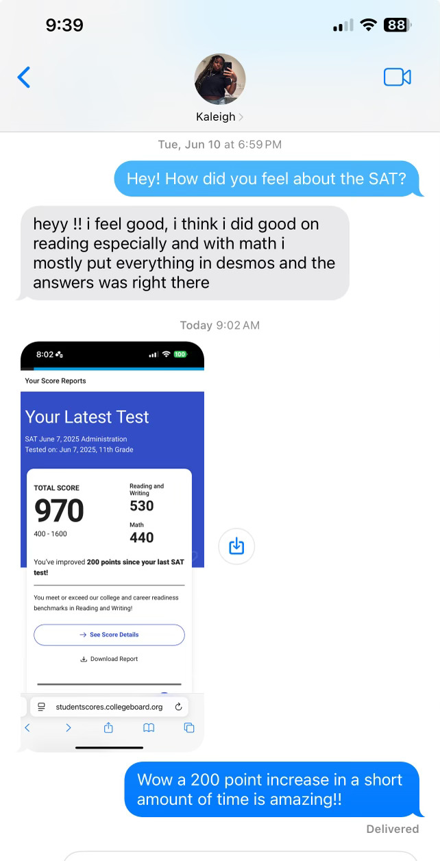 Parent Testimonial Screenshot