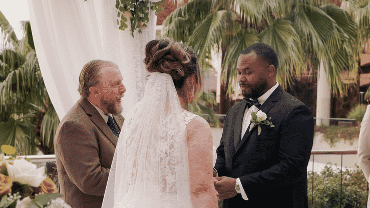 Wedding day emotional moment