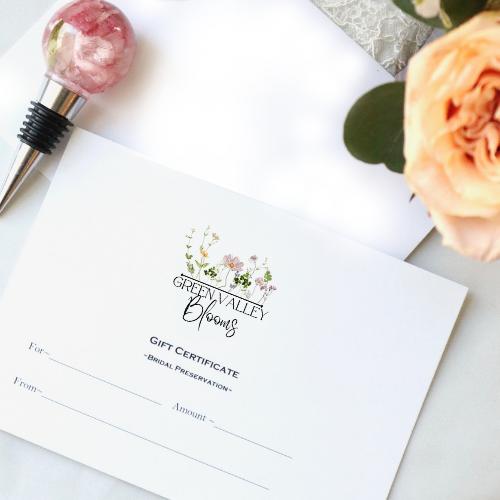 Flower Preservation Gift Cards, Unique Wedding Gift Ideas