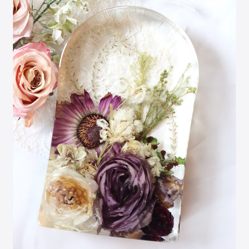 Rectangle Resin Block Wedding Floral Preservation Flower Preservation  Bridal Bouquet Preservation Resin Floral Tray Bridal Gift 