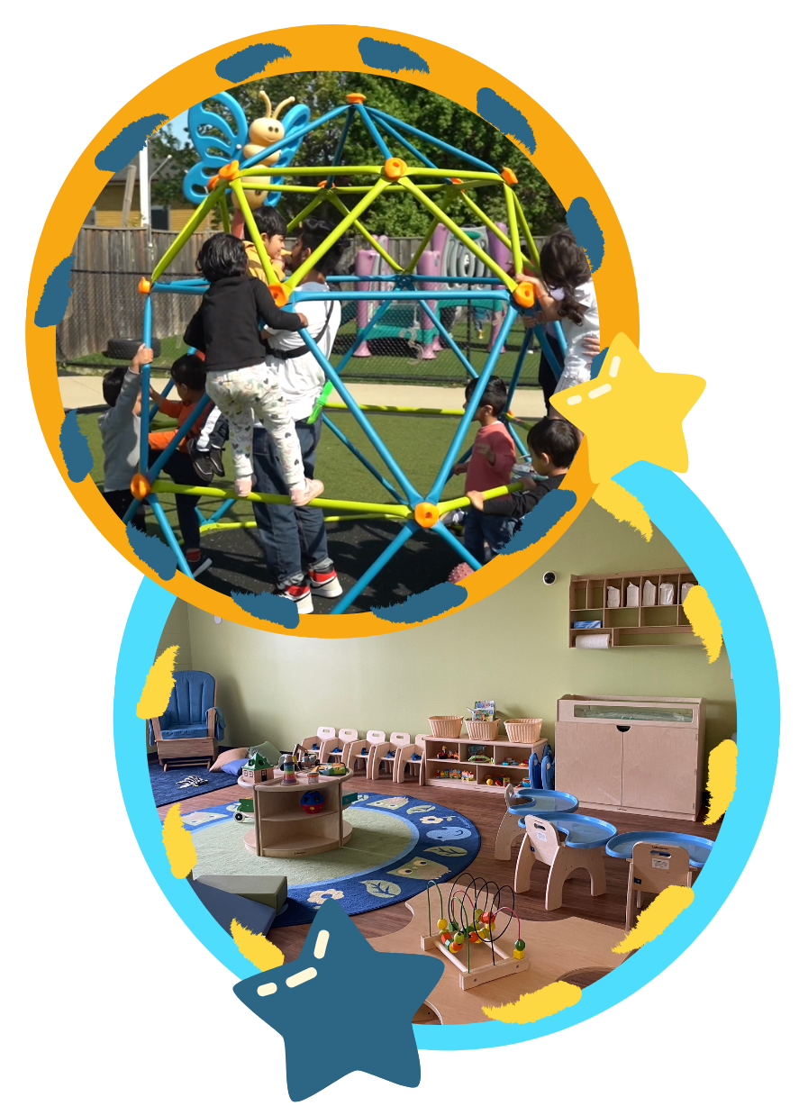 childcare outdoor facilities and classroom