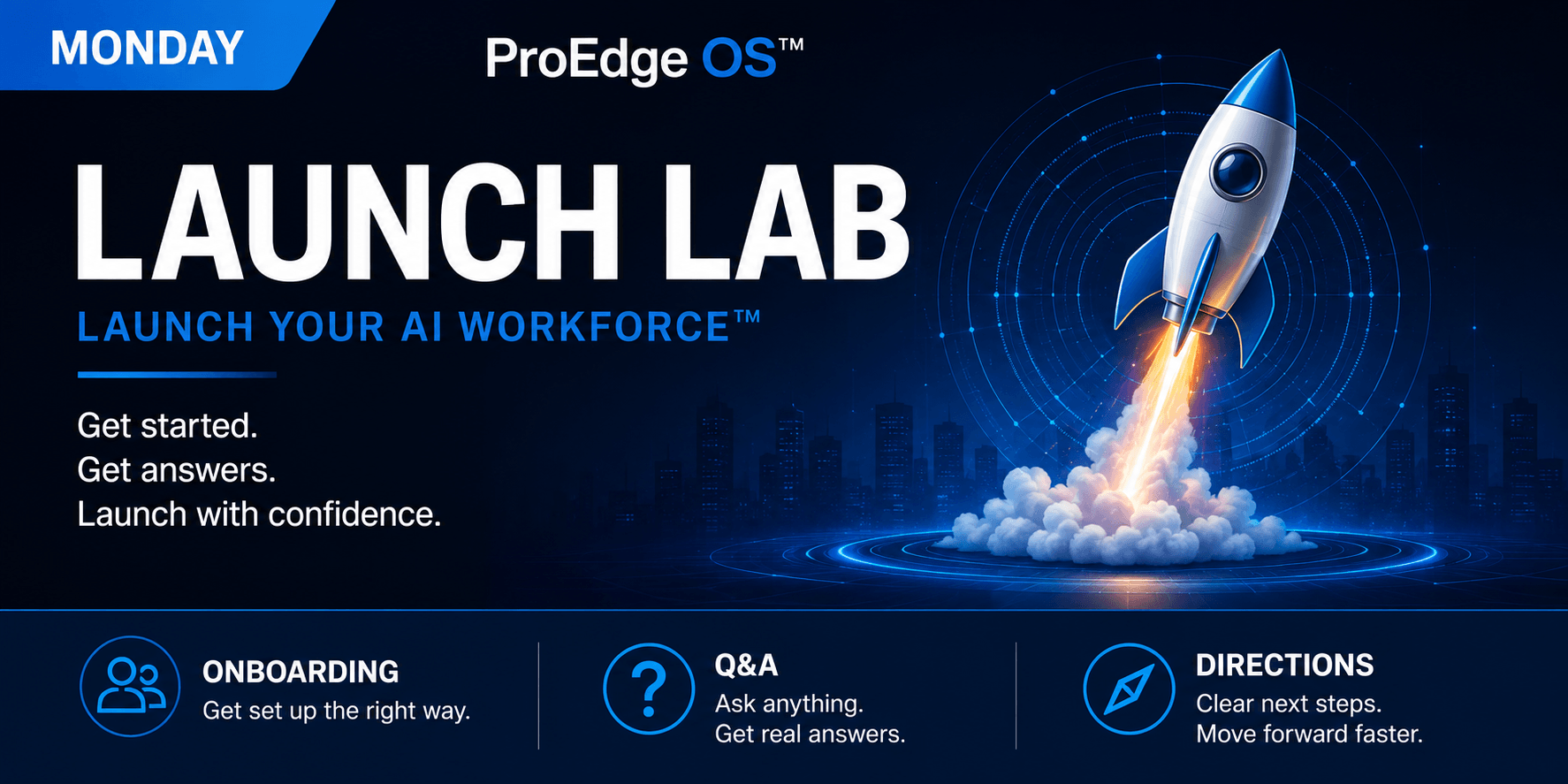 Monday • 4:00 PM EST — ProEdge Launch Lab
