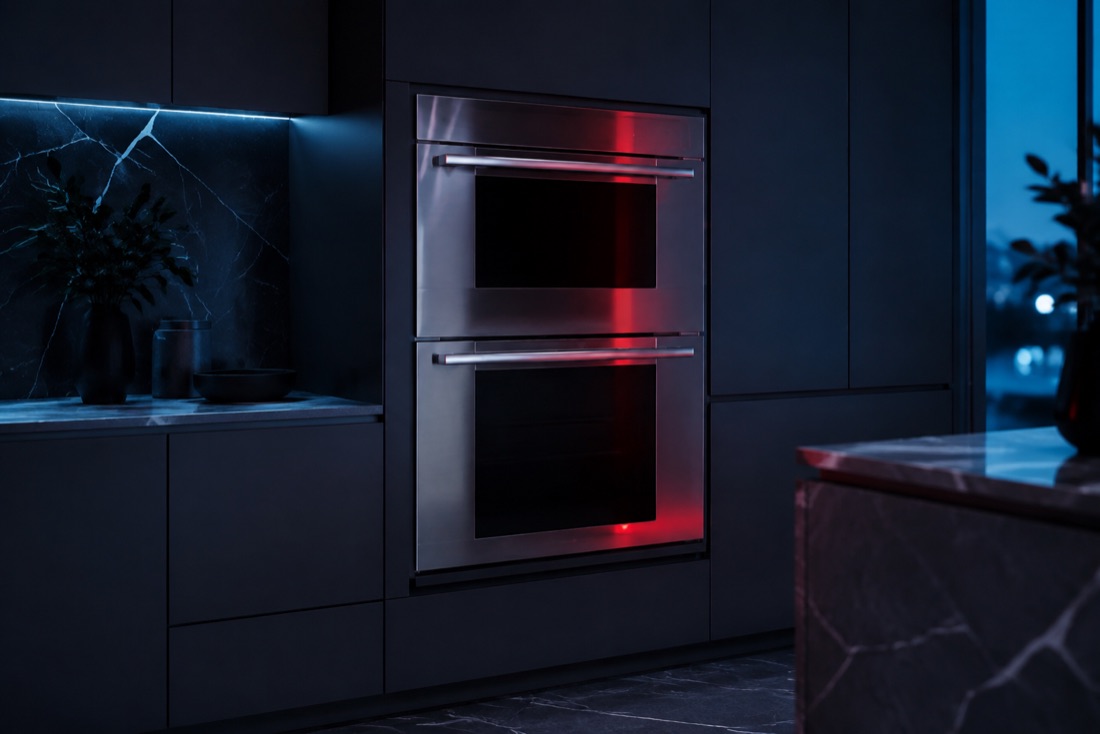 Closed premium built-in oven in a modern kitchen