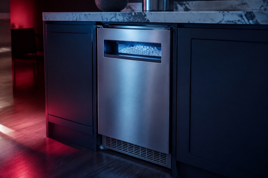 Premium built-in ice maker in a modern kitchen