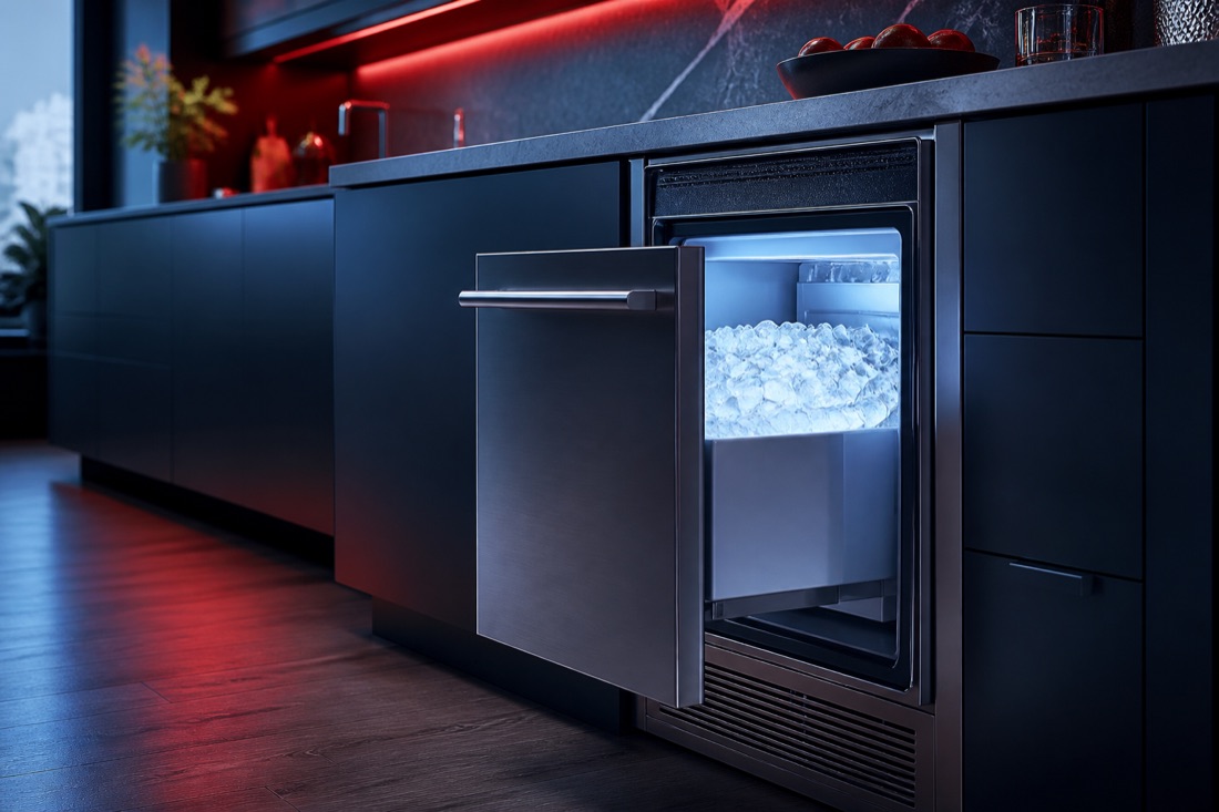 Premium built-in ice maker in an upscale kitchen