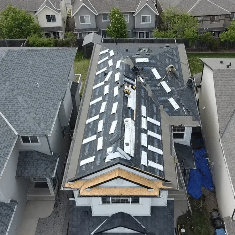Residential shingle roofing installation in Calgary