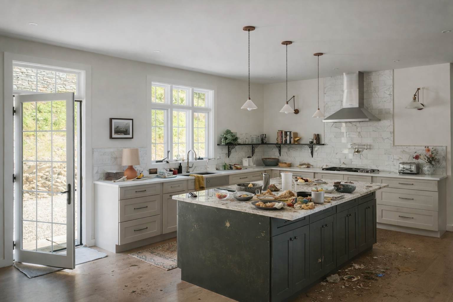 Kitchen before cleaning