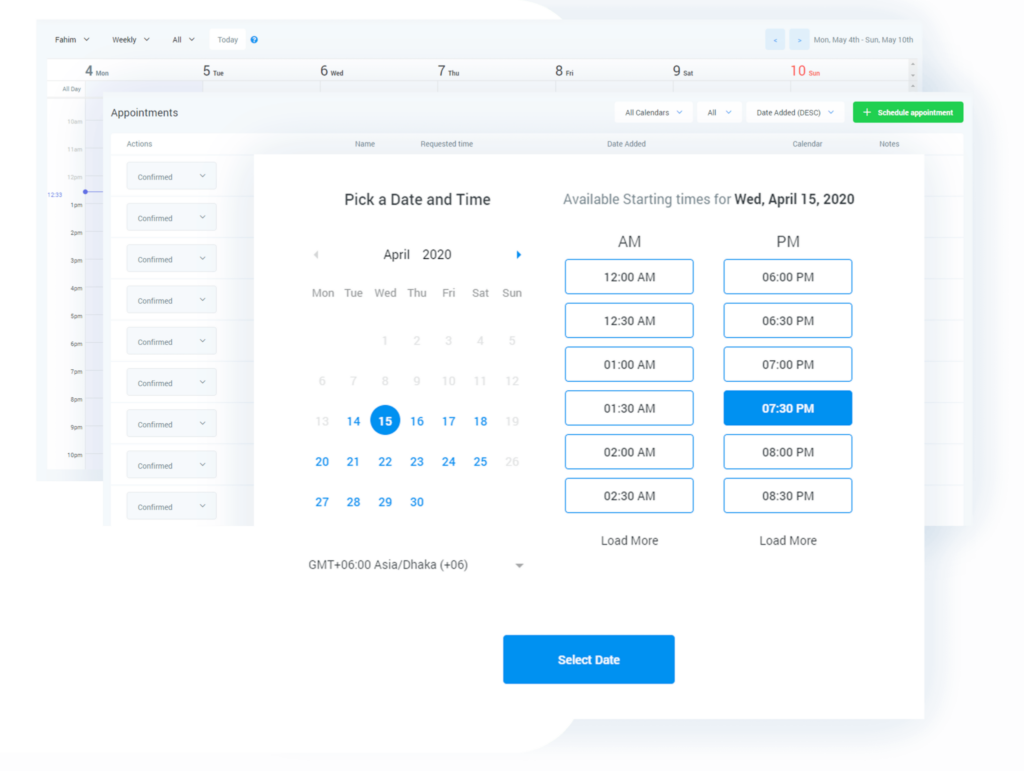 Mockup: Calendario Inteligente