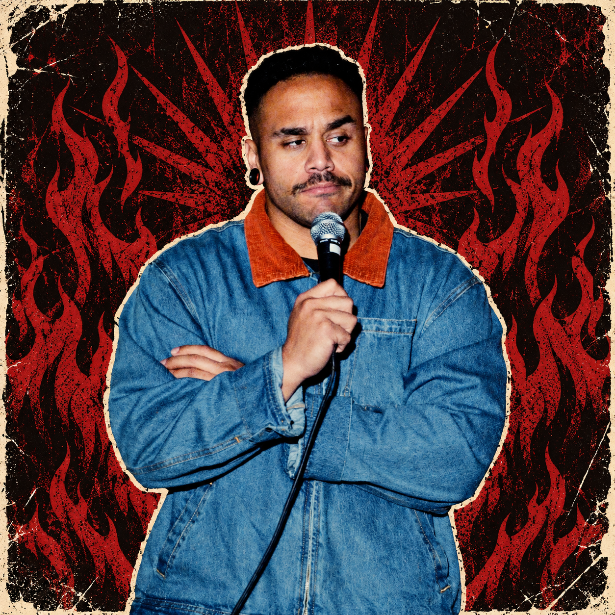 Mario Castillo holding a microphone